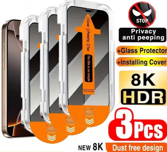 Lot de 3 Protections Écran 8K HDR Anti-Espion