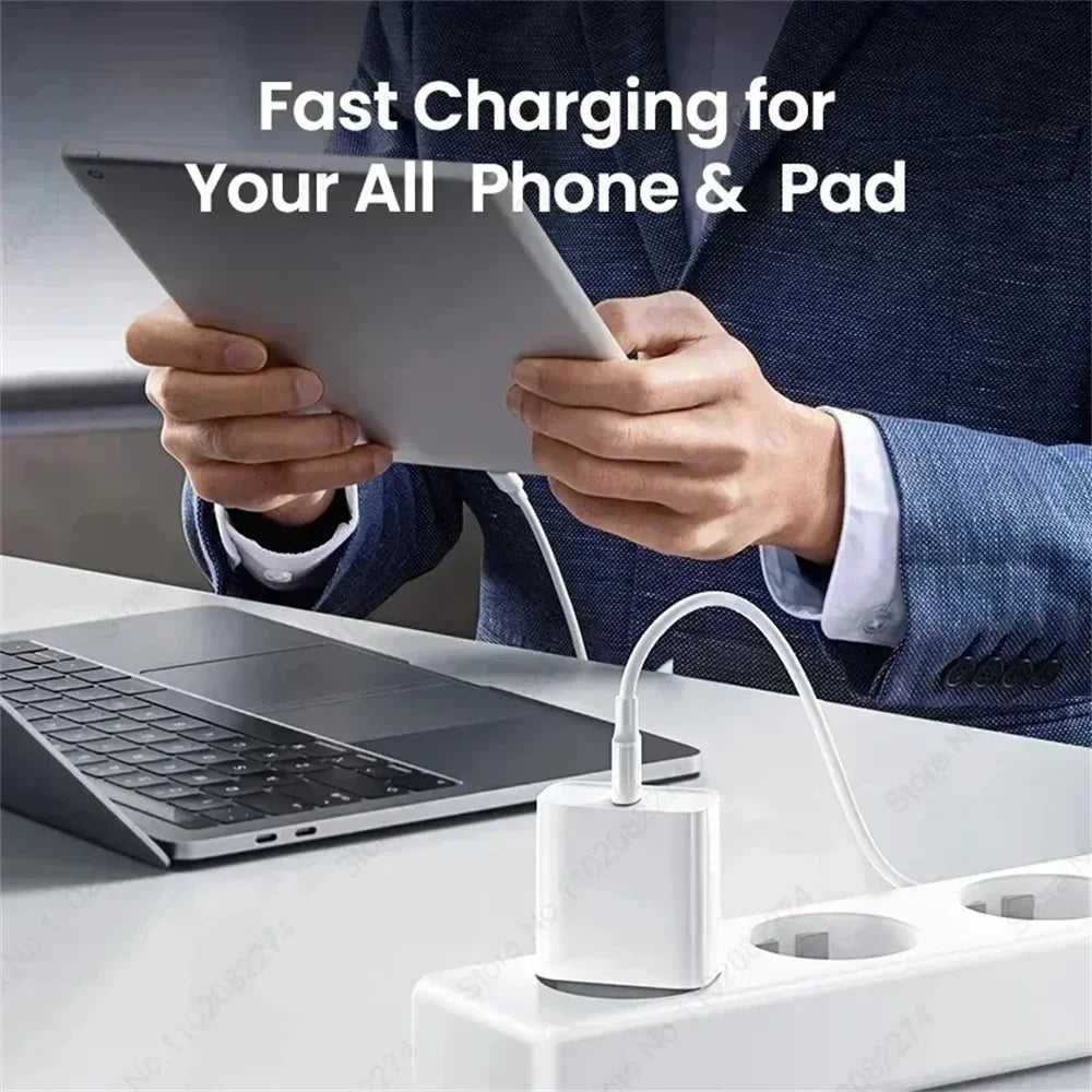 Chargeur Rapide iPhone 20W USB-C – Adaptateur + Câble Lightning