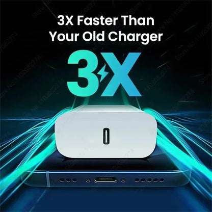 Chargeur Rapide iPhone 20W USB-C – Adaptateur + Câble Lightning